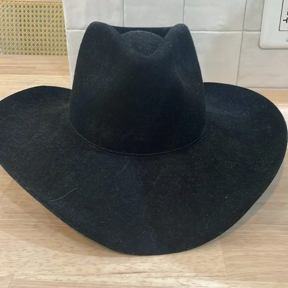 Stallion by Stetson Black Wool Cowboy Hat Unisex Size 7 - Picture 3 of 10